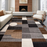 Ultra Soft Area Rug, Non Slip, Stain Resistant, Washable Area Rugs for Living Room, Bedroom, Vivid Colorful Geometric Arrangement(Brown)
