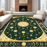 Ultra Soft Area Rug, Non Slip, Stain Resistant, Washable Area Rugs for Living Room, Bedroom, Rattan Round Placemat Rustic Hand Woven Area(Green)
