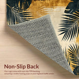 Ultra Soft Area Rug, Non Slip, Stain Resistant, Washable Area Rugs for Living Room, Bedroom, Sophisticated Linear Striped Design(Gold)