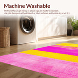 Ultra Soft Area Rug, Non Slip, Stain Resistant, Washable Area Rugs for Living Room, Bedroom, Radiant Youthful Nature Elements(Yellow)