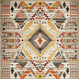 Ultra Soft Area Rug, Non Slip, Stain Resistant, Washable Area Rugs for Living Room, Bedroom, Contemporary Tiled Pattern Aesthetic(Beige)