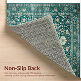 Ultra Soft Area Rug, Non Slip, Stain Resistant, Washable Area Rugs for Living Room, Bedroom, Distressed Blue High Traffic Bedroom Carpet(Blue)