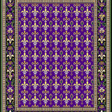 Ultra Soft Area Rug, Non Slip, Stain Resistant, Washable Area Rugs for Living Room, Bedroom, Vibrant Fleur-De-Lis Carnival Motif(Purple)