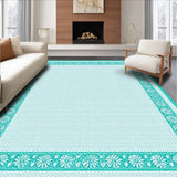 Ultra Soft Area Rug, Non Slip, Stain Resistant, Washable Area Rugs for Living Room, Bedroom, Refreshing Coastal Trellis Layout(White)