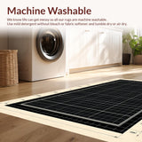 Ultra Soft Area Rug, Non Slip, Stain Resistant, Washable Area Rugs for Living Room, Bedroom, Quirky Black and White Learning Canvas(Gray)