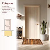 Ultra Soft Area Rug, Non Slip, Stain Resistant, Washable Area Rugs for Living Room, Bedroom, Chic Textured Retro Aesthetic(Orange)