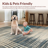 Ultra Soft Area Rug, Non Slip, Stain Resistant, Washable Area Rugs for Living Room, Bedroom, Abstract Animal-Inspired Stripe Carpet(Beige)
