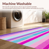 Ultra Soft Area Rug, Non Slip, Stain Resistant, Washable Area Rugs for Living Room, Bedroom, Bright Happy Textured Composition(Purple)