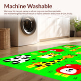 Ultra Soft Area Rug, Non Slip, Stain Resistant, Washable Area Rugs for Living Room, Bedroom, Joyful Illustrative Playful Scene(Yellow)