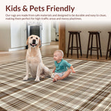 Ultra Soft Area Rug, Non Slip, Stain Resistant, Washable Area Rugs for Living Room, Bedroom, Seasonal Earth Toned Elegance(Brown)
