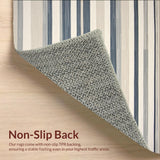 Ultra Soft Area Rug, Non Slip, Stain Resistant, Washable Area Rugs for Living Room, Bedroom, Beige Abstract Striped Ultra Grey Blue(Gray)