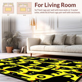Ultra Soft Area Rug, Non Slip, Stain Resistant, Washable Area Rugs for Living Room, Bedroom, Contemporary Minimalist Cat Design(Black)