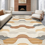 Whimsical Earth Tones Wavy Design(Beige)