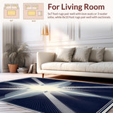 Ultra Soft Area Rug, Non Slip, Stain Resistant, Washable Area Rugs for Living Room, Bedroom, Area Rug Gripper Pads Non Slip Carpet Tape Washable Reusable Count(Blue)
