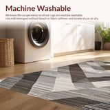 Ultra Soft Area Rug, Non Slip, Stain Resistant, Washable Area Rugs for Living Room, Bedroom, Elegant Earthy Toned Lattice Design(Gray)