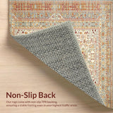 Ultra Soft Area Rug, Non Slip, Stain Resistant, Washable Area Rugs for Living Room, Bedroom, Waterproof Patio Camping Mat Geometric Brown & Beige(Blue)