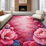 Ultra Soft Area Rug, Non Slip, Stain Resistant, Washable Area Rugs for Living Room, Bedroom, Coquette Pastel Rose Washable Door Mat for Hotels(Pink)