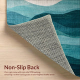 Ultra Soft Area Rug, Non Slip, Stain Resistant, Washable Area Rugs for Living Room, Bedroom, Abstract Ombre Design Round Rug Featuring Striking Shades of Teal and Blue(Blue)