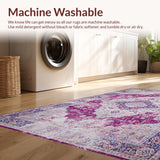 Ultra Soft Area Rug, Non Slip, Stain Resistant, Washable Area Rugs for Living Room, Bedroom, Sophisticated Abstract Artistry Blend(Purple)