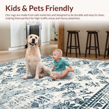 Ultra Soft Area Rug, Non Slip, Stain Resistant, Washable Area Rugs for Living Room, Bedroom, Rustic Tribal Pattern Accent(Gray)