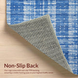 Ultra Soft Area Rug, Non Slip, Stain Resistant, Washable Area Rugs for Living Room, Bedroom, Charming Ribbon Tie Decorative Rug Preppy Home Accent Cute Girly Carpet(Blue)