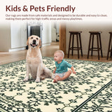 Botanical Medallion with Lattice Trellis and Leaf Motifs(Beige)