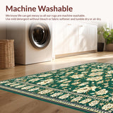 Ultra Soft Area Rug, Non Slip, Stain Resistant, Washable Area Rugs for Living Room, Bedroom, Green Kitchen Beige/Green Blend(Green)