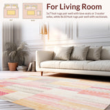 Ultra Soft Area Rug, Non Slip, Stain Resistant, Washable Area Rugs for Living Room, Bedroom, Vintage Inspired Abstract(White)