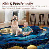 Ultra Soft Area Rug, Non Slip, Stain Resistant, Washable Area Rugs for Living Room, Bedroom, Enchanting Celestial Harmony Visuals(Blue)