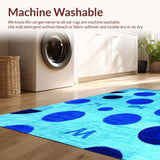 Ultra Soft Area Rug, Non Slip, Stain Resistant, Washable Area Rugs for Living Room, Bedroom, Charming Educational Blue Rug(Blue)