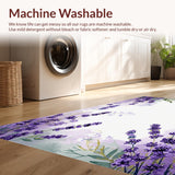 Ultra Soft Area Rug, Non Slip, Stain Resistant, Washable Area Rugs for Living Room, Bedroom, Ethereal Pastel Floral Arrangement(Purple)