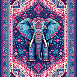 Vibrant Elephant Artistry(Blue)