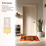Ultra Soft Area Rug, Non Slip, Stain Resistant, Washable Area Rugs for Living Room, Bedroom, Elegant Leopard Inspired Soft Plush(Orange)