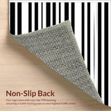 Ultra Soft Area Rug, Non Slip, Stain Resistant, Washable Area Rugs for Living Room, Bedroom, Modern Stripe Harmony Rug Minimalist Lines Contrasting Bands Contemporary Decor(Gray)