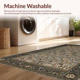 Ultra Soft Area Rug, Non Slip, Stain Resistant, Washable Area Rugs for Living Room, Bedroom, Rustic Forest Wildlife Imagery(Gray)