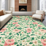 Ultra Soft Area Rug, Non Slip, Stain Resistant, Washable Area Rugs for Living Room, Bedroom, Charming Earthy Tones Arrangement(Ivory)