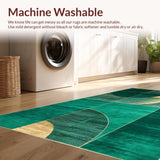 Ultra Soft Area Rug, Non Slip, Stain Resistant, Washable Area Rugs for Living Room, Bedroom, Luxurious Fluffy Asymmetrical Design(Green)