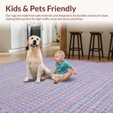 Ultra Soft Area Rug, Non Slip, Stain Resistant, Washable Area Rugs for Living Room, Bedroom, Reverse Card Rug Witty Whimsical Lavender Shaped Carpet(Purple)