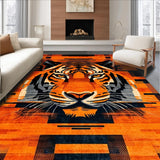 Ultra Soft Area Rug, Non Slip, Stain Resistant, Washable Area Rugs for Living Room, Bedroom, Elegant Leopard Inspired Soft Plush(Orange)