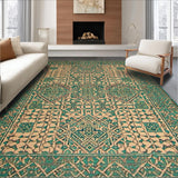 Ultra Soft Area Rug, Non Slip, Stain Resistant, Washable Area Rugs for Living Room, Bedroom, Rustic Modern Trellis Aesthetic(Beige)