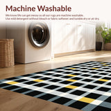 Ultra Soft Area Rug, Non Slip, Stain Resistant, Washable Area Rugs for Living Room, Bedroom, Stylish Black and White Trellis(Black)
