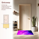 Ultra Soft Area Rug, Non Slip, Stain Resistant, Washable Area Rugs for Living Room, Bedroom, Lively Galactic Nebula Aesthetic(Purple)
