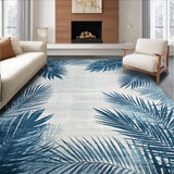 Ultra Soft Area Rug, Non Slip, Stain Resistant, Washable Area Rugs for Living Room, Bedroom, Coastal Nautical Floral Essence(Blue)