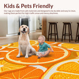 Ultra Soft Area Rug, Non Slip, Stain Resistant, Washable Area Rugs for Living Room, Bedroom, Rustic Warm Gradient Tones(Orange)