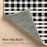 Ultra Soft Area Rug, Non Slip, Stain Resistant, Washable Area Rugs for Living Room, Bedroom, Modern Stripe Rug(Black)