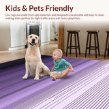 Ultra Soft Area Rug, Non Slip, Stain Resistant, Washable Area Rugs for Living Room, Bedroom, Vibrant Dual-Tone Linear Design(Purple)