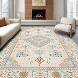 Ultra Soft Area Rug, Non Slip, Stain Resistant, Washable Area Rugs for Living Room, Bedroom, Stylish Neutral Boho Vibe(Beige)