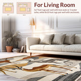 Ultra Soft Area Rug, Non Slip, Stain Resistant, Washable Area Rugs for Living Room, Bedroom, Exotic Antelope Print Elegance(Brown)