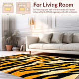 Ultra Soft Area Rug, Non Slip, Stain Resistant, Washable Area Rugs for Living Room, Bedroom, Wildlife Themed Bedroom Vibrant Accent Carpet(Black)