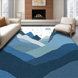 Enchanting Geometric Mountain Scene(Blue)